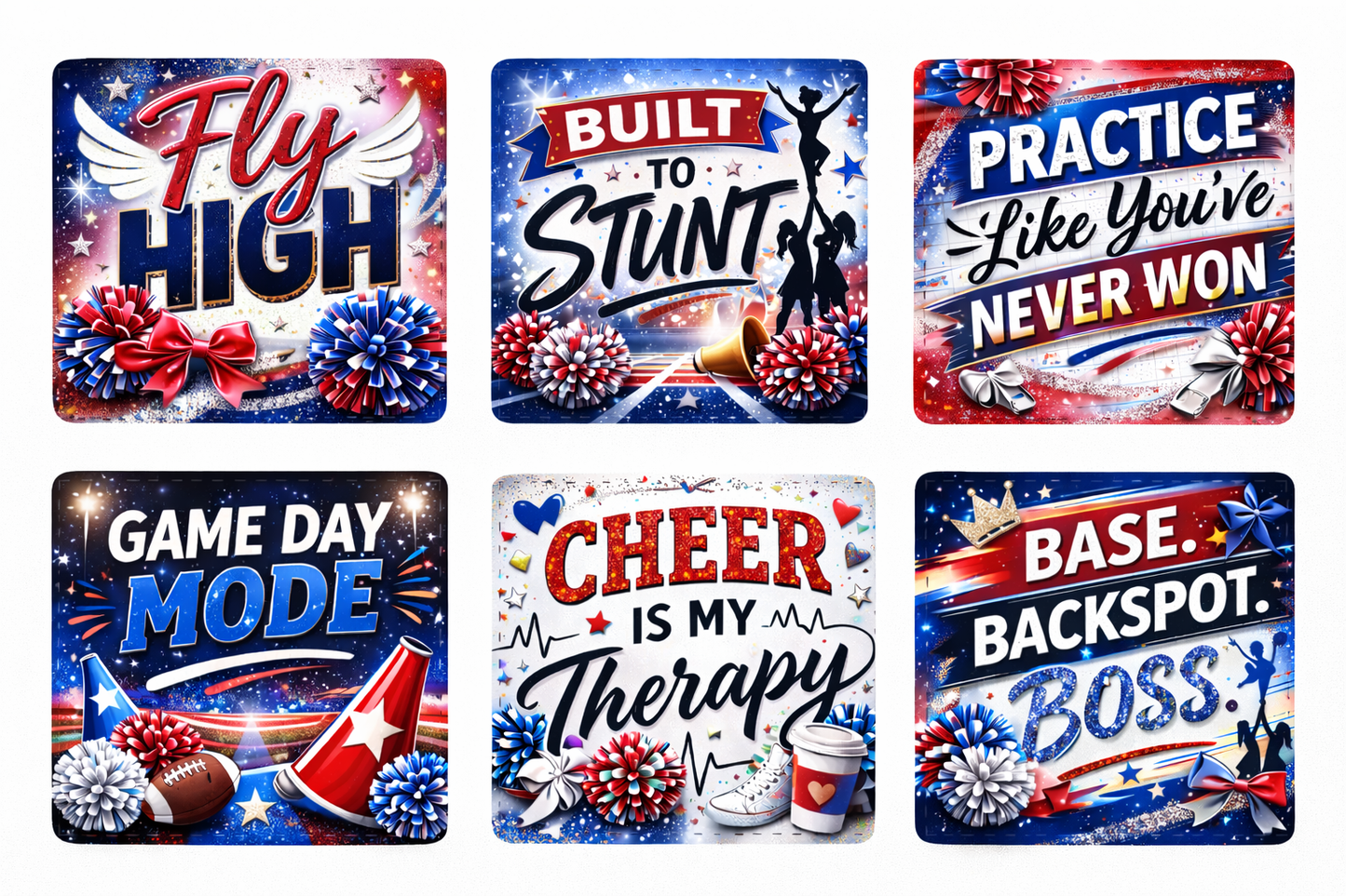 Cheer Spirit Magnet Set - 6 piece set