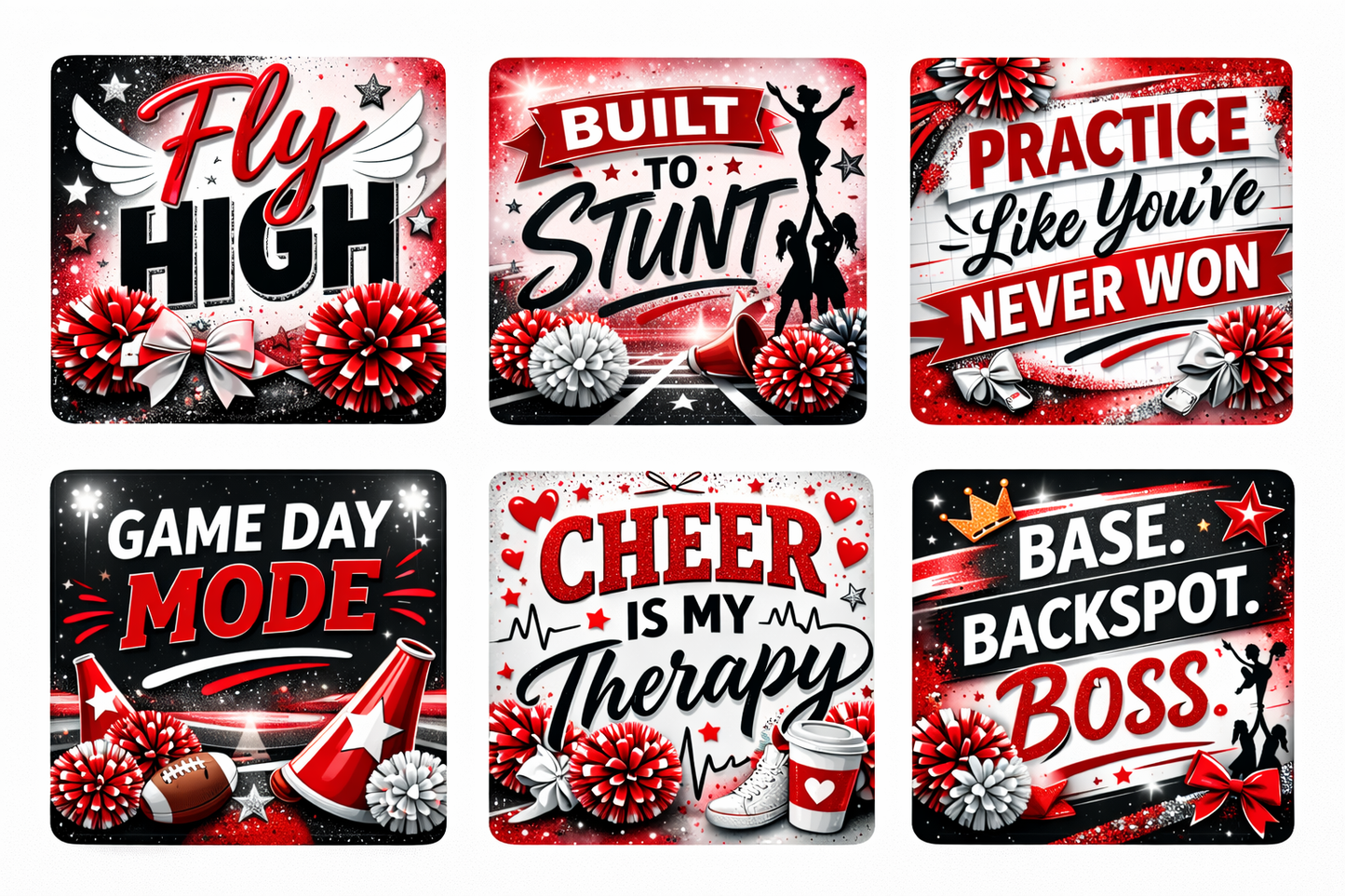 Cheer Spirit Magnet Set - 6 piece set