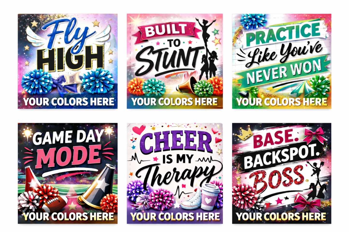 Cheer Spirit Magnet Set - 6 piece set