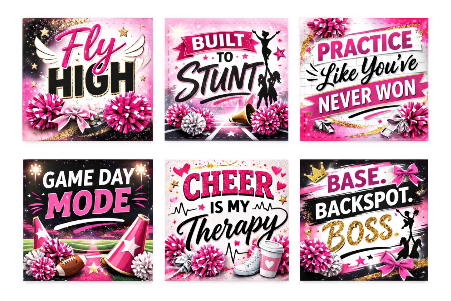 Cheer Spirit Magnet Set - 6 piece set